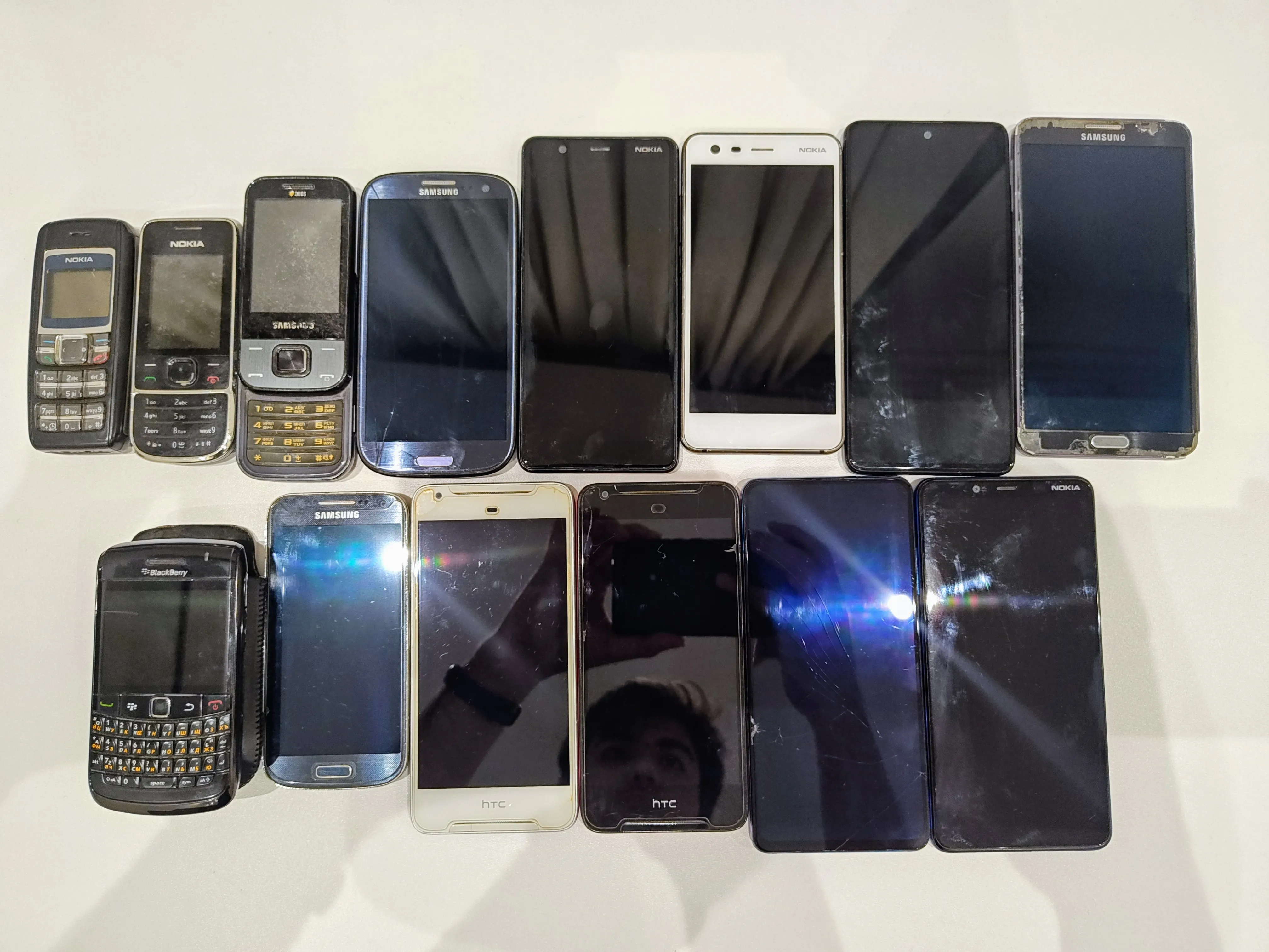 A collection of older phones